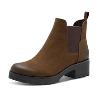 MARCO TOZZI Damen Chelsea Boots Vegan mit Blockabsatz, Braun (Cafe), 41 EU