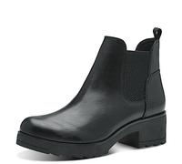 MARCO TOZZI Damen Chelsea Boots aus Kunstleder mit Blockabsatz, Schwarz (Black), 40