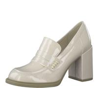 MARCO TOZZI Damen Flacher Slipper Blockabsatz weiches FEEL ME Fu bett ideal für Business und Freizeit, ,Powder patent, 38 EU.