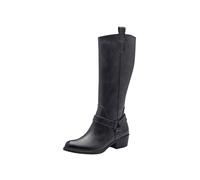MARCO TOZZI Damen Hohe Stiefel aus Kunstleder Blockabsatz, Grau (Dk.Grey), 38