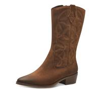 MARCO TOZZI Damen Hohe Stiefel mit Absatz Cowboy Spitz, Braun (Cognac), 37 EU