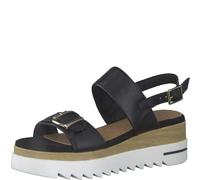 MARCO TOZZI Damen Keilsandale, Keilabsatz, weiches FEEL ME Fußbett, aus hochwertigem Leder, ideal für Business und Freizeit