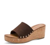 Marco Tozzi Damen Keilsandale weiches Feel Me Fußbett weiches Innenfutter Modern, braun (Choco), 39 EU