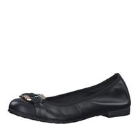 Marco Tozzi Damen, Leder, weiches Feel ME Fußbett, 2-22102-42 Ballerinas, Black, 38 EU