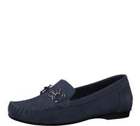 Marco Tozzi Damen, Leder, weiches Feel ME Fußbett, 2-24203-42 Mokassin, Navy Nubuck, 37 EU