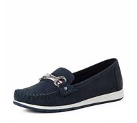 Marco Tozzi Damen-Slipper 2-24601-42 Leder Navy Nubuck, weiches Feel ME-Fußbett, Gr. 40