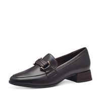 MARCO TOZZI Damen Loafer mit Absatz aus Leder mit Blockabsatz, Braun (Mocca), 40 EU