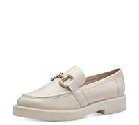 MARCO TOZZI Damen Loafer mit Absatz Elegant Vegan, Beige (Cream), 39 EU