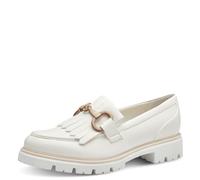 MARCO TOZZI Damen Loafer mit Absatz mit Plateausohle Vegan, Weiß (White), 41 EU