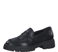 MARCO TOZZI Damen Loafer mit Plateau aus Leder Klassisch, Schwarz (Black), 40
