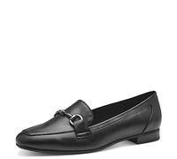 MARCO TOZZI Damen Loafer ohne Absatz aus Kunstleder Elegant, Schwarz (Black), 39