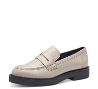 MARCO TOZZI Damen Loafer ohne Absatz aus Kunstleder Klassisch, Grau (Taupe), 38