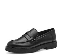 MARCO TOZZI Damen Loafer ohne Absatz aus Kunstleder Klassisch, Schwarz (Black), 39