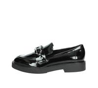 MARCO TOZZI Damen Loafer ohne Absatz mit Schnalle Elegant, Schwarz (Black Patent), 37 EU