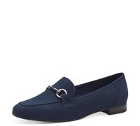 MARCO TOZZI Damen Loafer ohne Absatz Vegan mit Schnalle, Blau (Navy), 40 EU