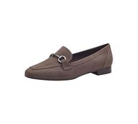 MARCO TOZZI Damen Loafer ohne Absatz Vegan mit Schnalle, Braun (Pepper), 37 EU
