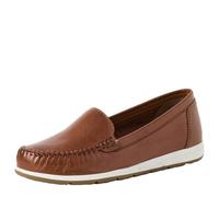 MARCO TOZZI Damen Mokassin weiches Feel Me Fußbett Leder Modern, braun (Cognac), 37 EU
