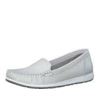 MARCO TOZZI Damen Mokassins aus Leder Bequem, Weiß (White), 36 EU