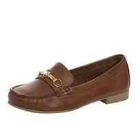 MARCO TOZZI Damen Mokassins aus Leder Elegant, Braun (Cognac), 39 EU