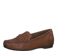 MARCO TOZZI Damen Mokassins aus Leder Elegant, Braun (Cognac), 39 EU