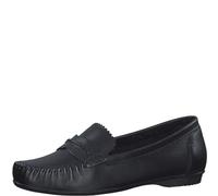 MARCO TOZZI Damen Mokassins aus Leder Elegant, Schwarz (Schwarz), 38 EU