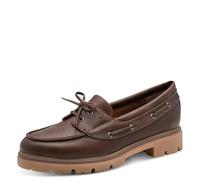 Schnürschuh MARCO TOZZI, Damen, Gr. 39, braun, Lederimitat, unifarben, used, Schuhe Schnürschuh, Blockabsatz, Bootsschuh, Halbschuh in veganer Verarbeitung (59713157-39) braun