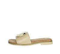 MARCO TOZZI Damen Pantoletten aus Leder Bequem, Beige (Cream), 38 EU