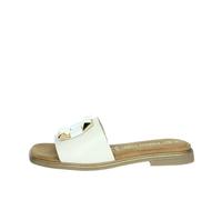 MARCO TOZZI Damen Pantoletten aus Leder Bequem, Weiß (White), 39 EU