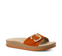 MARCO TOZZI Damen Pantoletten aus Leder mit Klettverschluss, Orange (Mango), 39 EU