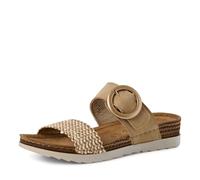 MARCO TOZZI Damen Pantoletten mit Klettverschluss Plateau, Beige (Dune Comb), 39 EU