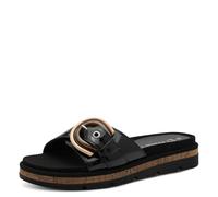 MARCO TOZZI Damen Pantoletten mit Schnalle Sommer, Schwarz (Black patent), 38 EU