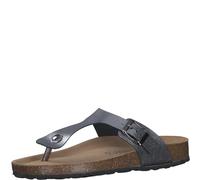 MARCO TOZZI Damen Pantoletten Zehentrenner aus Leder, Metallisch (Steel), 40 EU