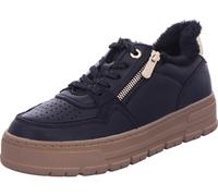 MARCO TOZZI Damen Plateau Sneaker mit Schnürsenkeln Freizeit, Schwarz (Black Comb), 38 EU