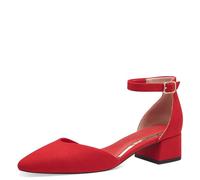 MARCO TOZZI Damen Pumps mit Riemen Glitzer Vegan, Rot (Cherry), 39 EU