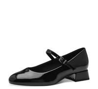 Marco Tozzi Damen Pumps mit Riemen Kleiner Absatz Elegant, Schwarz (Black Patent), 40 EU