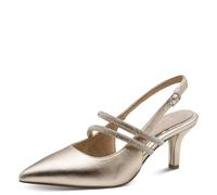 MARCO TOZZI Damen Pumps weiches Feel Me Fußbett Leder Decksohle Modisch, metallic (Gold), 39 EU
