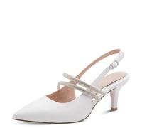 MARCO TOZZI Damen Pumps weiches Feel Me Fußbett Leder Decksohle Modisch, weiß (White), 41 EU