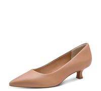 MARCO TOZZI Damen Pumps weiches Feel Me Fußbett Leder Leder Decksohle weiches Innenfutter Modern, beige (Cappuccino), 37 EU