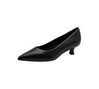 Marco Tozzi Damen Pumps weiches Feel Me Fußbett Leder Leder Decksohle weiches Innenfutter Modern, schwarz (Black Nappa), 39 EU