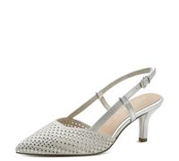 Marco Tozzi Damen Pumps weiches Feel Me Fußbett weiches Innenfutter Modisch, metallic (Silver), 38 EU