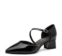 Marco Tozzi Damen Pumps weiches Feel Me Fußbett weiches Innenfutter Spitz, schwarz (Black PATENT), 36 EU