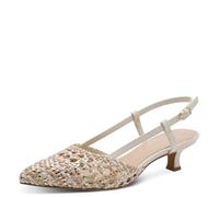 Marco Tozzi Damen Pumps weiches Feel Me Fußbett weiches Innenfutter Vegan Modisch, beige (Cream Comb), 39 EU
