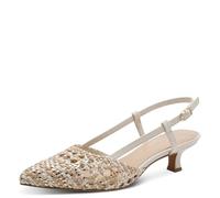 Marco Tozzi Damen Pumps weiches Feel Me Fußbett weiches Innenfutter Vegan Modisch, beige (Cream Comb), 37 EU