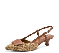 Marco Tozzi Damen Pumps weiches Feel Me Fußbett weiches Innenfutter Vegan Spitz, braun (Cognac Comb), 37 EU