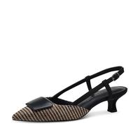 Marco Tozzi Damen Pumps weiches Feel Me Fußbett weiches Innenfutter Vegan Spitz, schwarz (Black Comb), 39 EU