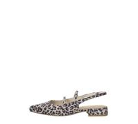 Slingpumps MARCO TOZZI, Damen, Gr. 38, leo, sand, Textil, Schuhe Slingpumps, Blockabsatz, Businessschuh mit verstellbaren Schnallen (51019428-38) leo, sand