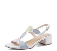 MARCO TOZZI Damen Sandale weiches Feel Me Fußbett Vegan Stylisch, weiß (WHITE MULTI), 42 EU