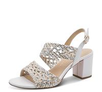 MARCO TOZZI Damen Sandale weiches Feel Me Fußbett Vegan Vegan, weiß (WHITE COMB), 37 EU