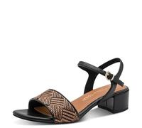 MARCO TOZZI Damen Sandale weiches Feel Me Fußbett Vegan weiches Innenfutter Modisch, schwarz (BLACK COMB), 39 EU