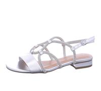 MARCO TOZZI Damen Sandale weiches Feel Me Fußbett Vegan weiches Innenfutter Schick, metallic (SILVER), 40 EU